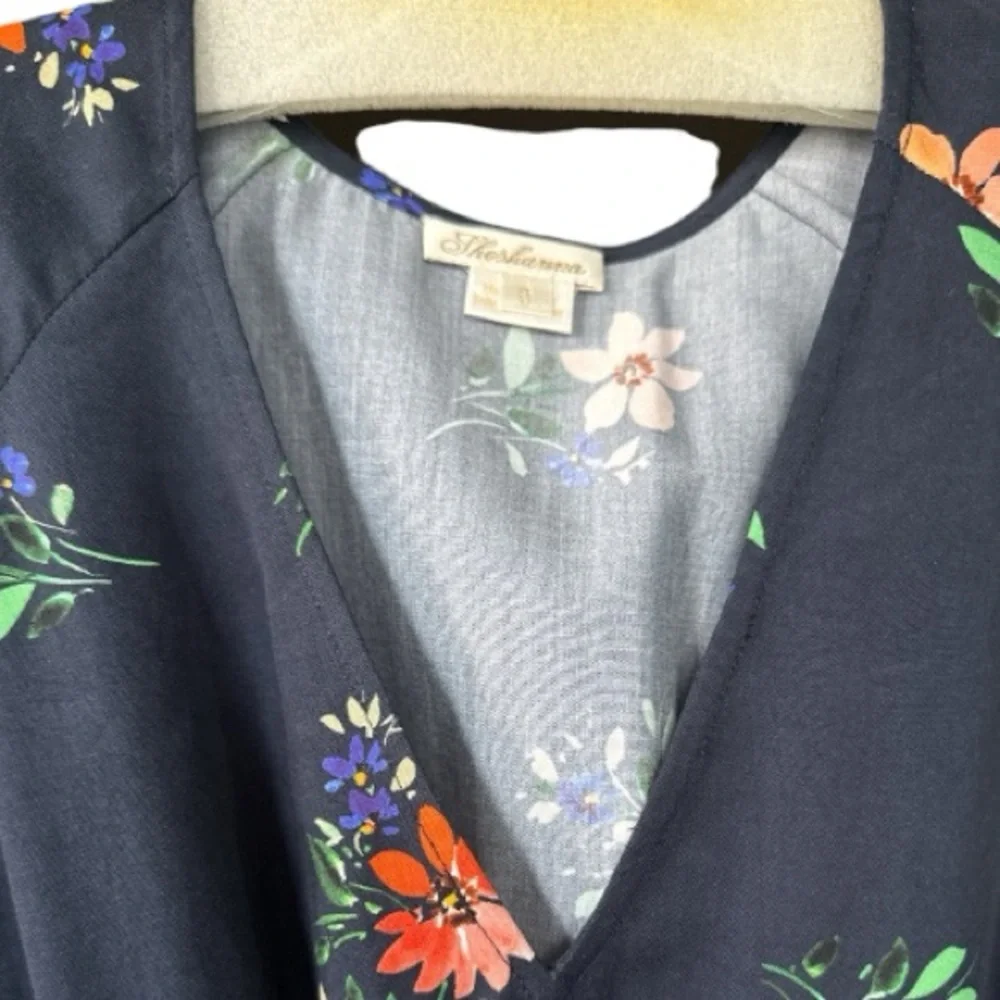 Shoshanna Tanner Dress size 0 navy and gold EUC DH0028 - Picture 5 of 8